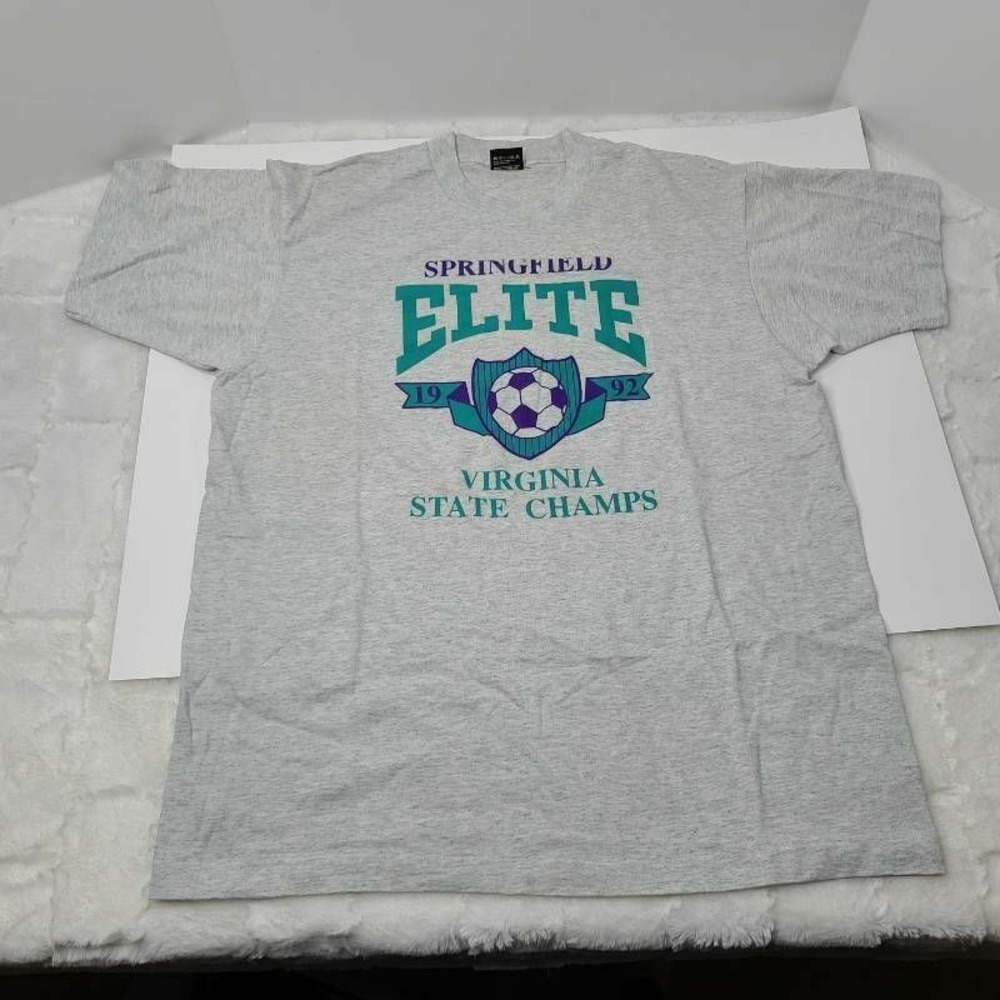 Springfield Elite Virginia State 1992 Screen Stars Mens T Shirt Gray‎ Vintage Xl